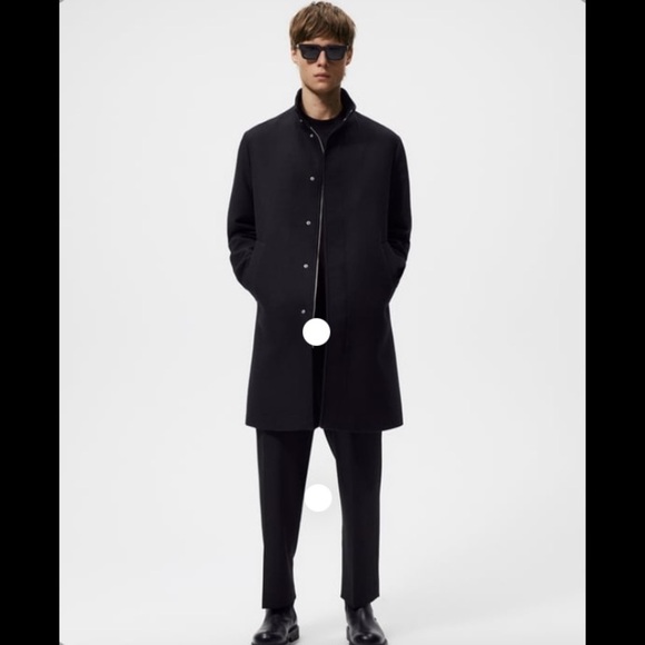 Zara Other - NWT! ZARA Size M men's black wool blend zippered coat